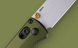 Benchmade Mini Bugout Axis Lock Knife Silver Cherakote CPM S90V Steel Blade/Green 6061-T6 Aluminum Handle SKU 533SL-10