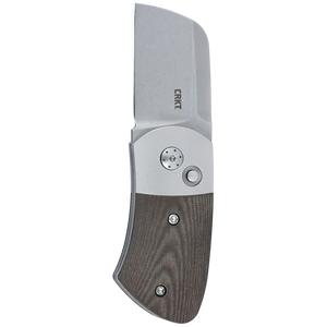 Columbia River Minnow Automatic Knife Stonewash CPM-MagnaCut SS Blade/Green Linen micarta Handle CRKT SKU A1005