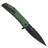 Tac Force Spring Assist Knife Black 3Cr13 SS Blade/Green Alum. Handle SKU TF-1050GN