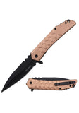 Tac Force Spring Assist Knife Black 3Cr13 SS Blade/Tan Alum. Handle SKU TF-1050TN