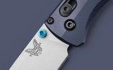 Benchmade Bugout AXIS Lock Knife Silver Cherakote CPM S90V Steel Blade/Blue 6061-T6 Aluminum Handle SKU 535SL-13