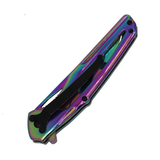 The Bone Edge Spring Assist Knife 3CR13 Rainbow Titanium Coated Blade/ Rainbow Titanium Coated Handle SKU 14397