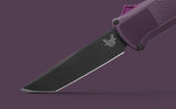 Benchmade Shootout D/A OTF Knife Tanto CPM-CruWear Tool Steel Blade/Dark Purple Grivory Handle SKU 5370GY-06