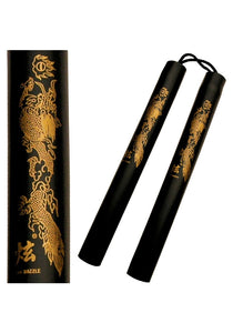 12" Foam Nunchaku w/Nylon Cord Black Dragon SKU 801-B