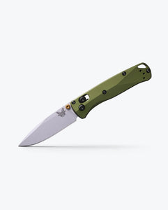 Benchmade Mini Bugout Axis Lock Knife Silver Cherakote CPM S90V Steel Blade/Green 6061-T6 Aluminum Handle SKU 533SL-10