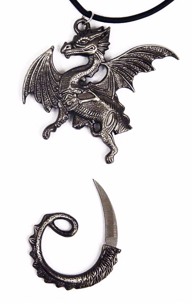 Hidden Blade Dragon Necklace SKU YC9001 Highlander Knives and Swords
