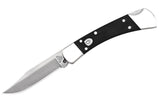 Buck 110 Elite Automatic Lockback Knife with Leather Sheath S30V Stainless Steel Blade/Black G-10 Handle SKU 0110BKSA-B