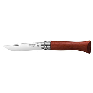 Opinel No.6 Polished Stainless Steel Folding Knife Padouk Wood Handle SKU